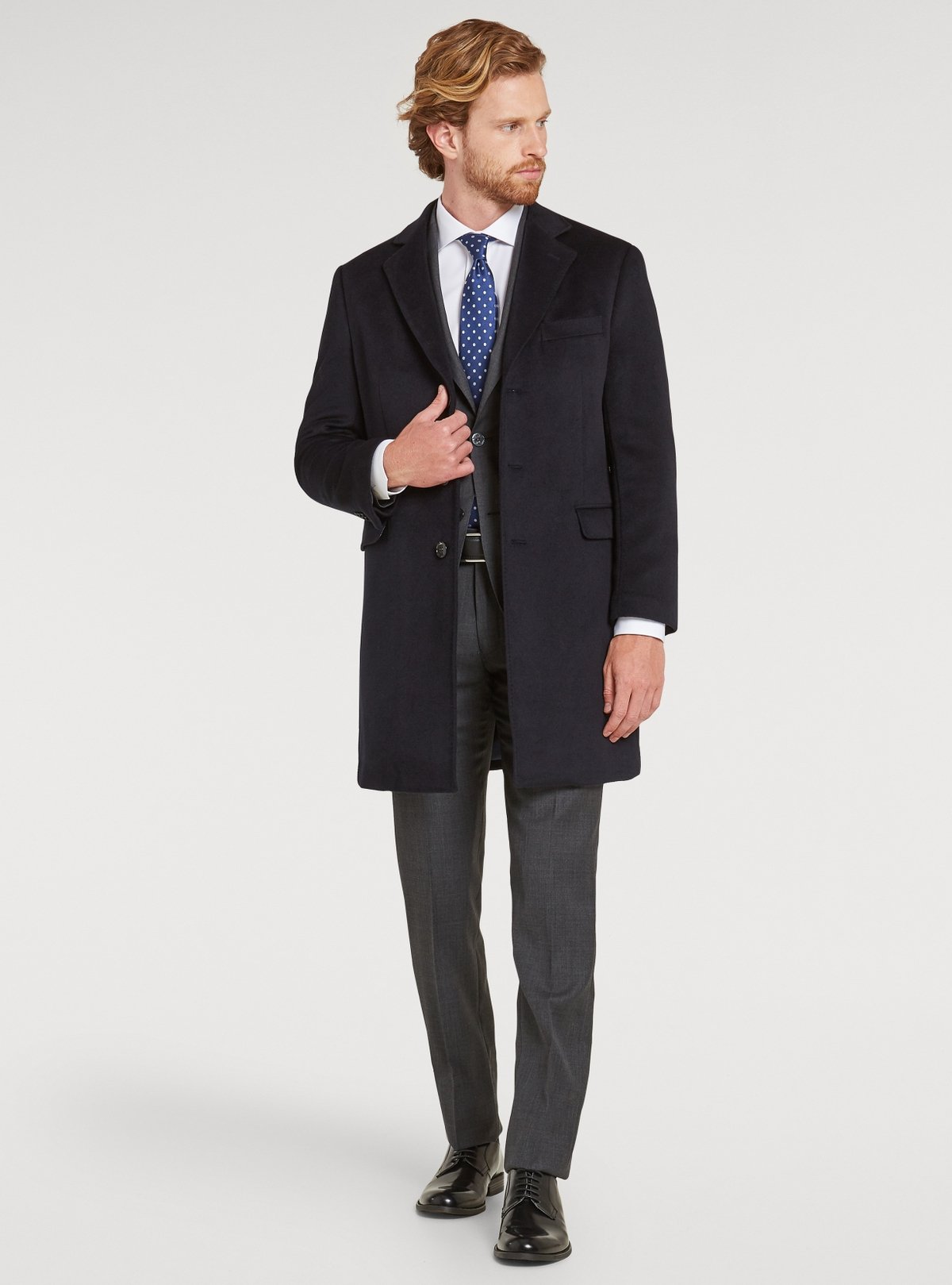 Cappotto monopetto in misto cashmere.