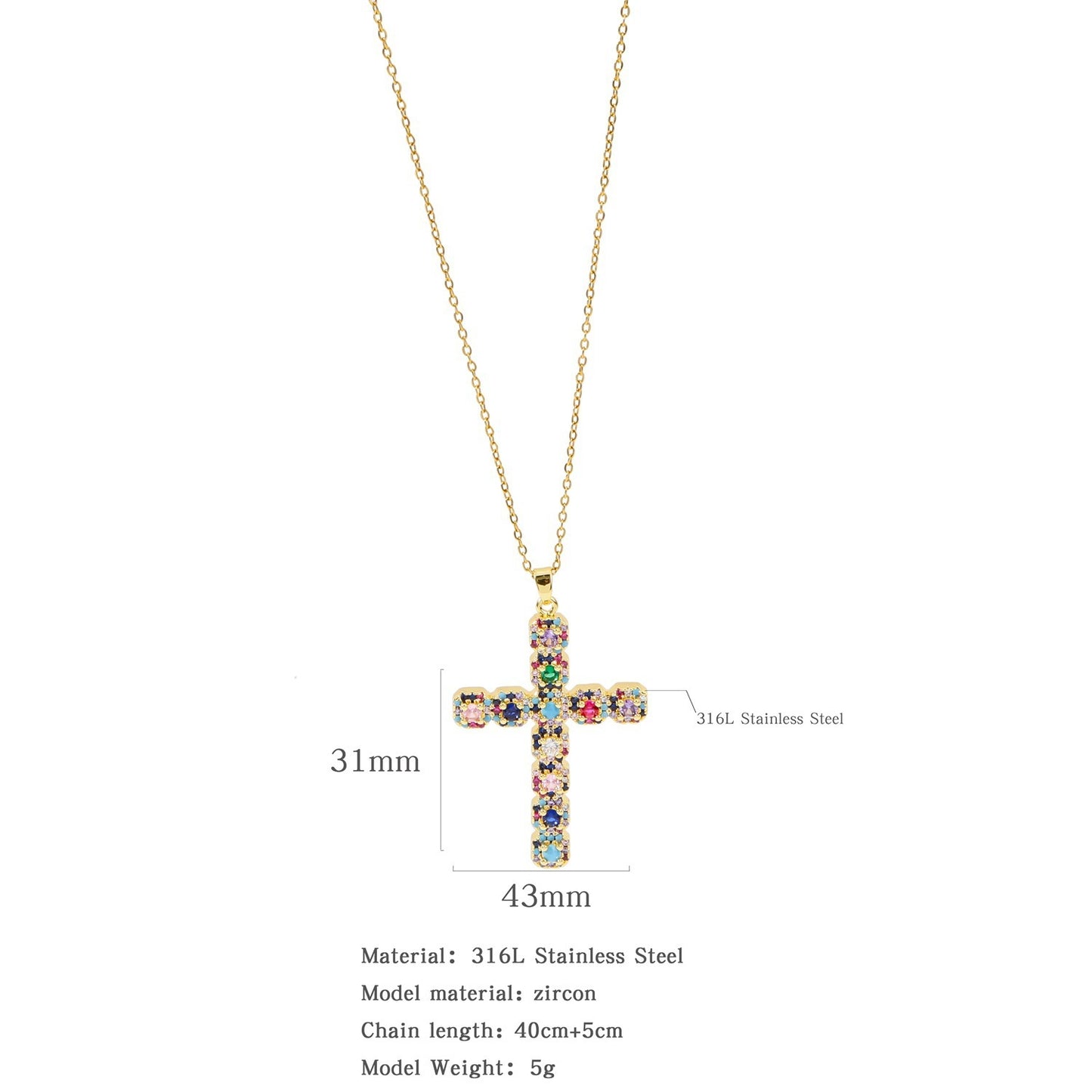 Micro Zircon-inlaid Pendant Copper Electroplating