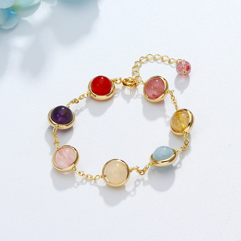 Bracelet Women's Transfer Strawberry Crystal Sea Sapphire Colorful Crystal