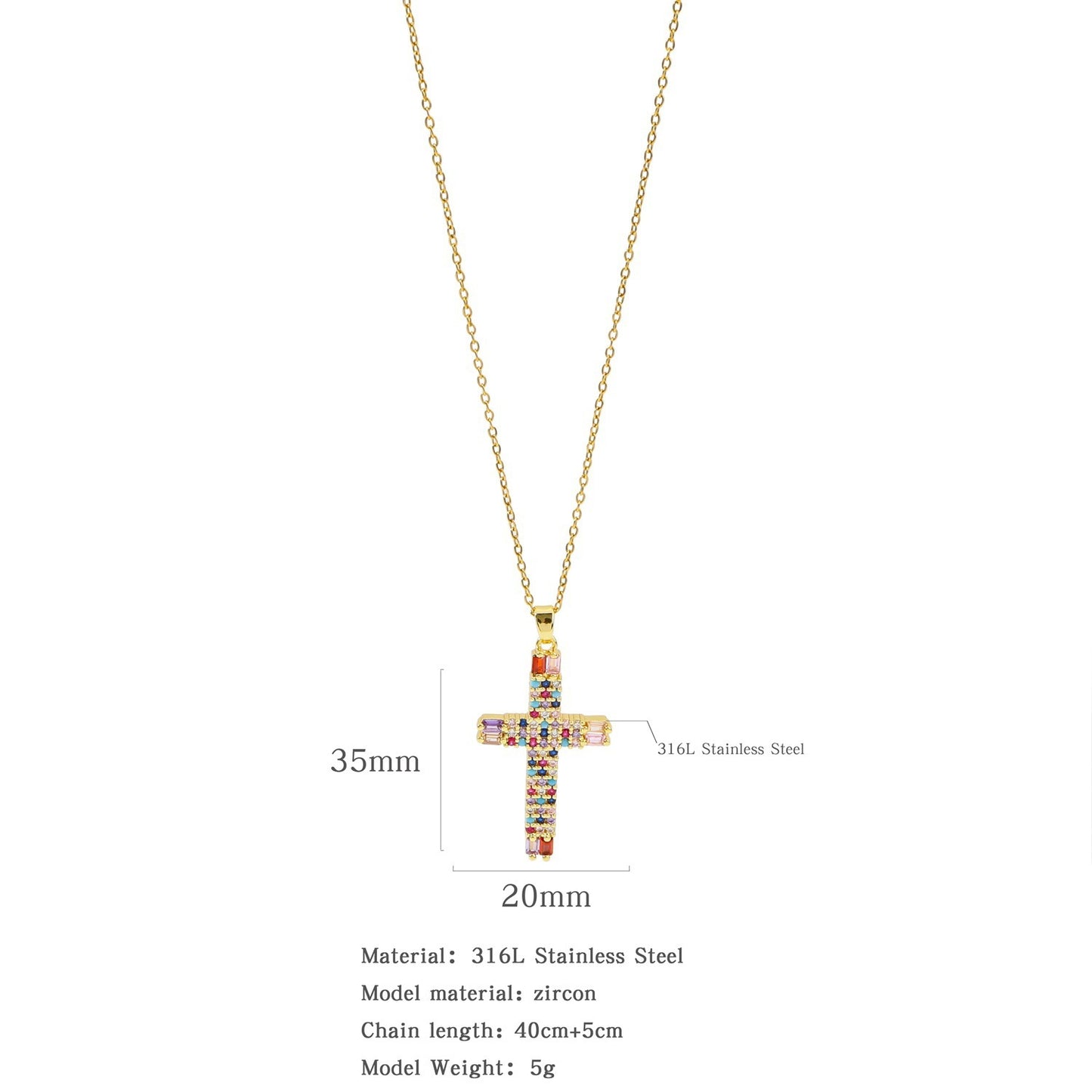 Micro Zircon-inlaid Pendant Copper Electroplating