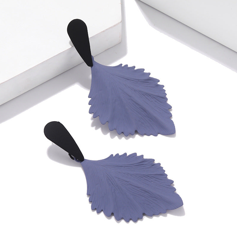 European And American Personality Exaggerated Color Alloy Paint Earrings