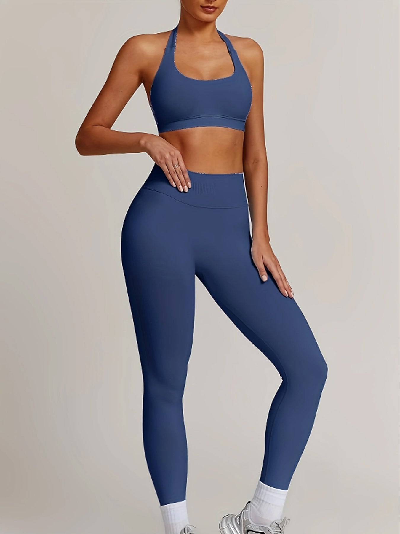Women's Yoga Workout Set Supportive Sports Bra High-Waist Leggings