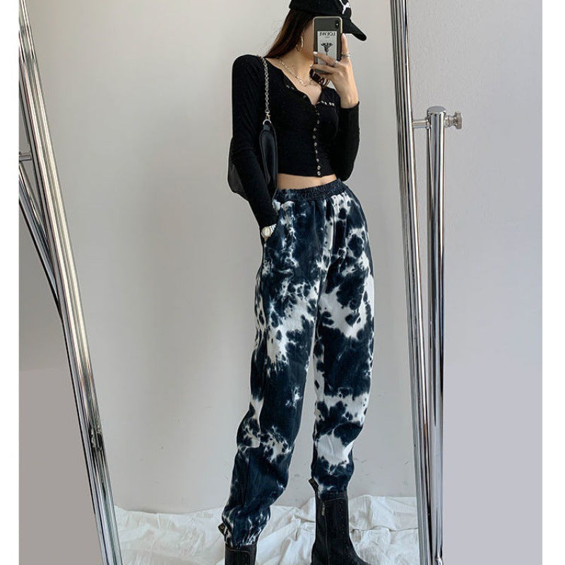 Casual Leggings Trousers Spring And Autumn Elastic Waist Trousers