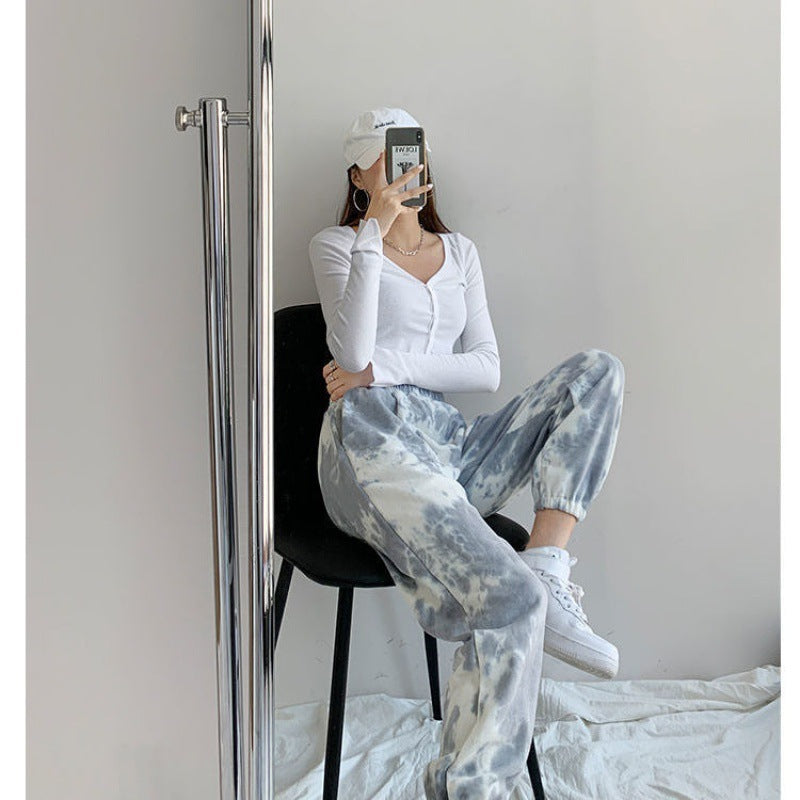 Casual Leggings Trousers Spring And Autumn Elastic Waist Trousers