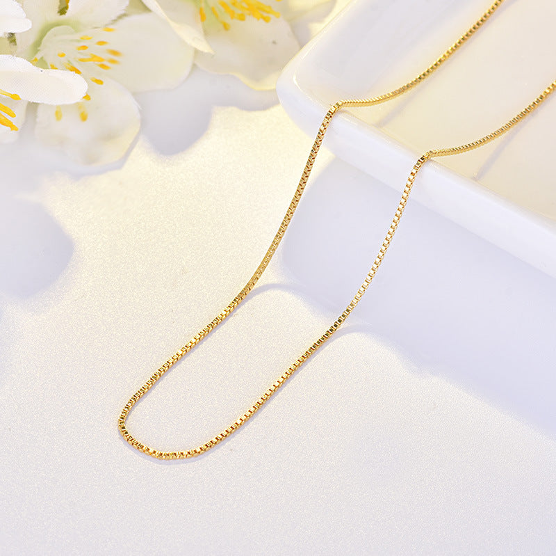 Box Chain Single Chain Short Chic High-end Luxury Men And Women Necklace