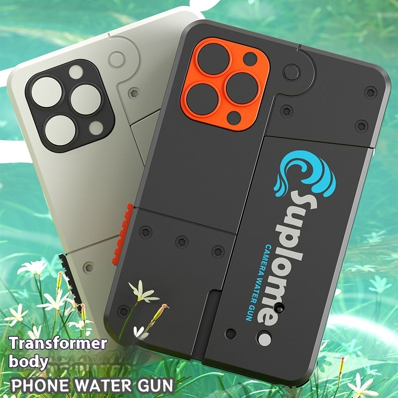 Folding Mobile Phone Water Gun Continuous Hair Double Head Jet