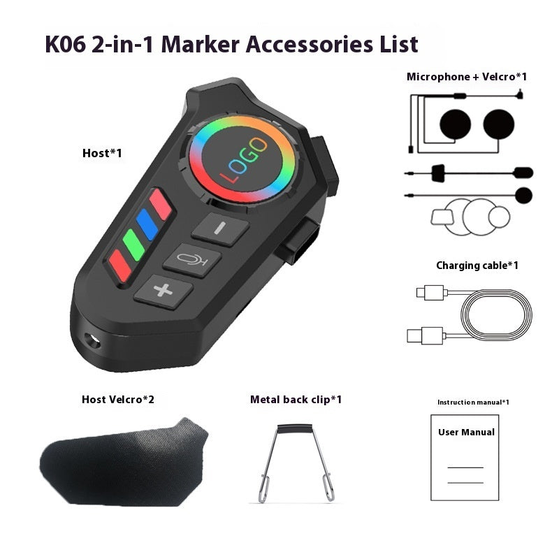 Motorcycle Helmet Bluetooth Headset Voice Intercom Riding Assistant