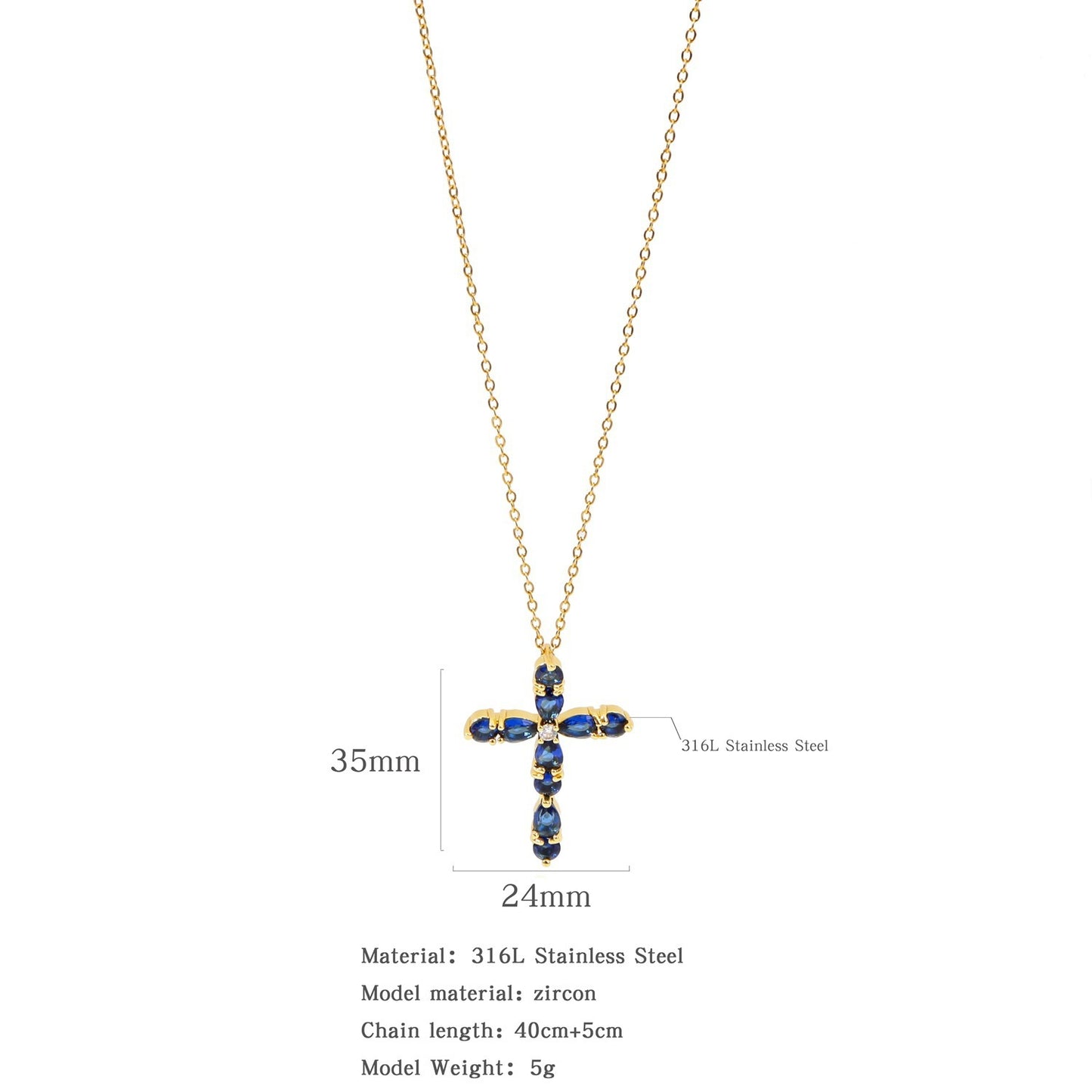 Micro Zircon-inlaid Pendant Copper Electroplating