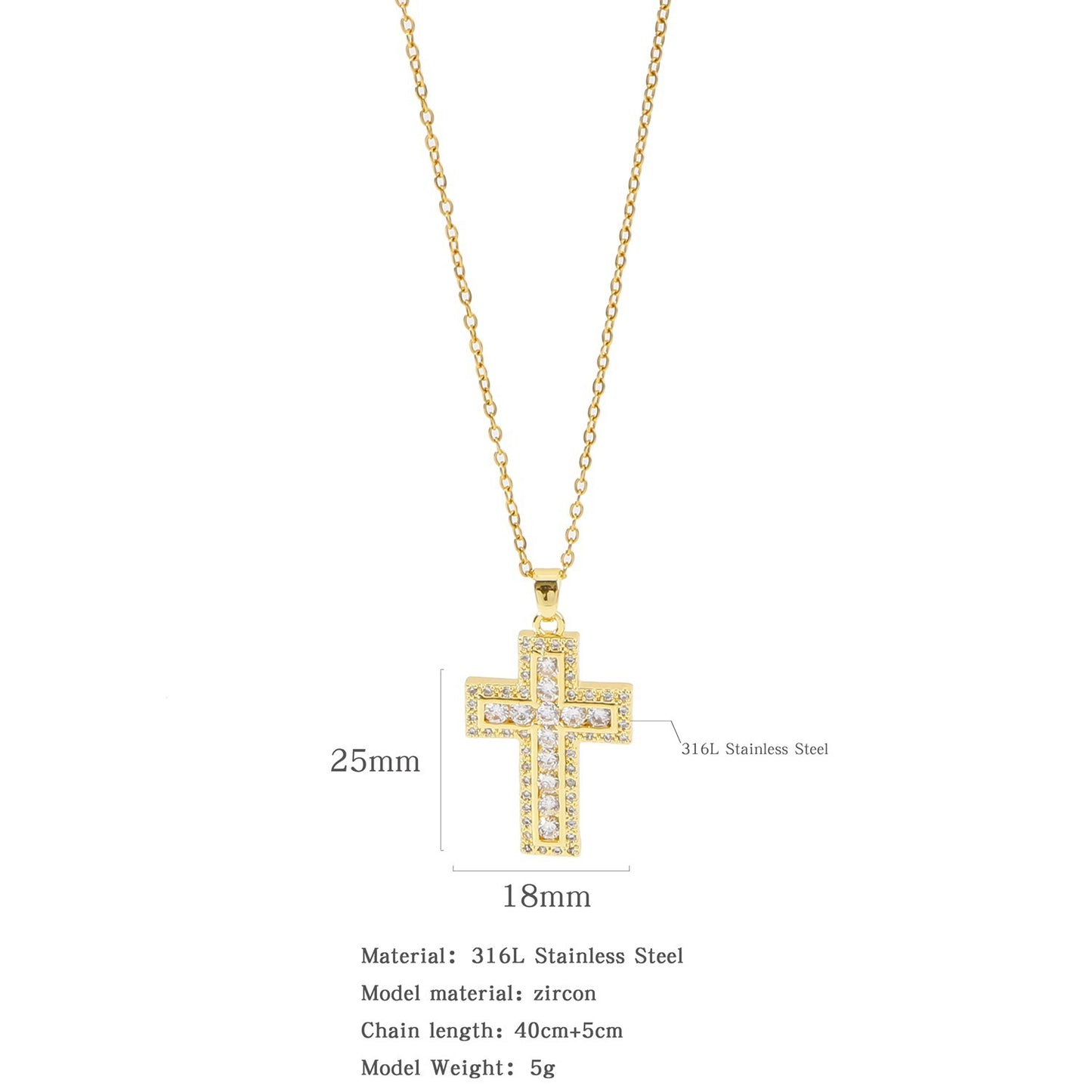 Micro Zircon-inlaid Pendant Copper Electroplating