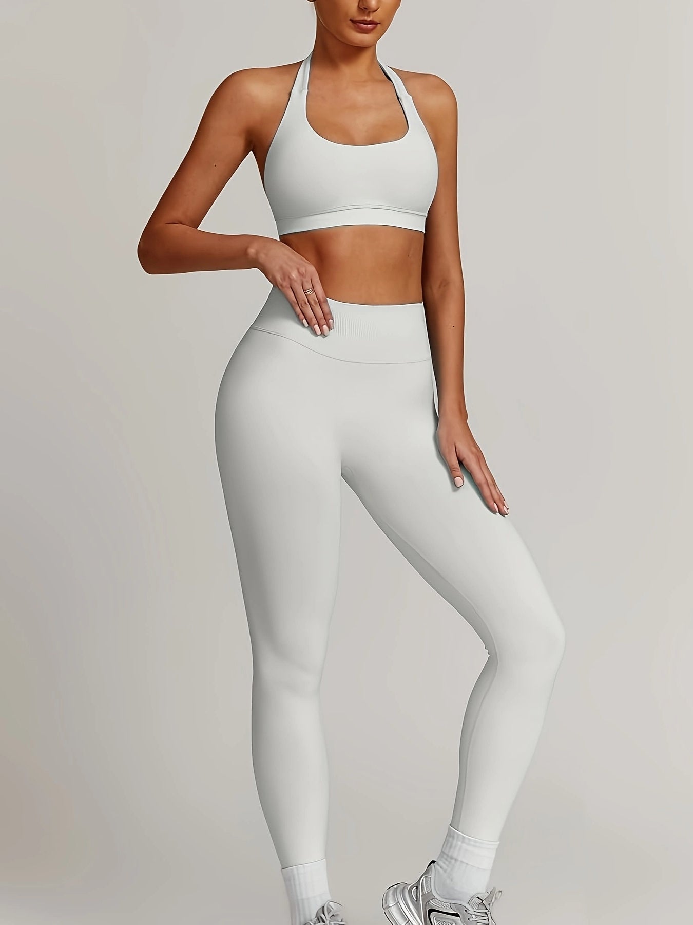 Women's Yoga Workout Set Supportive Sports Bra High-Waist Leggings
