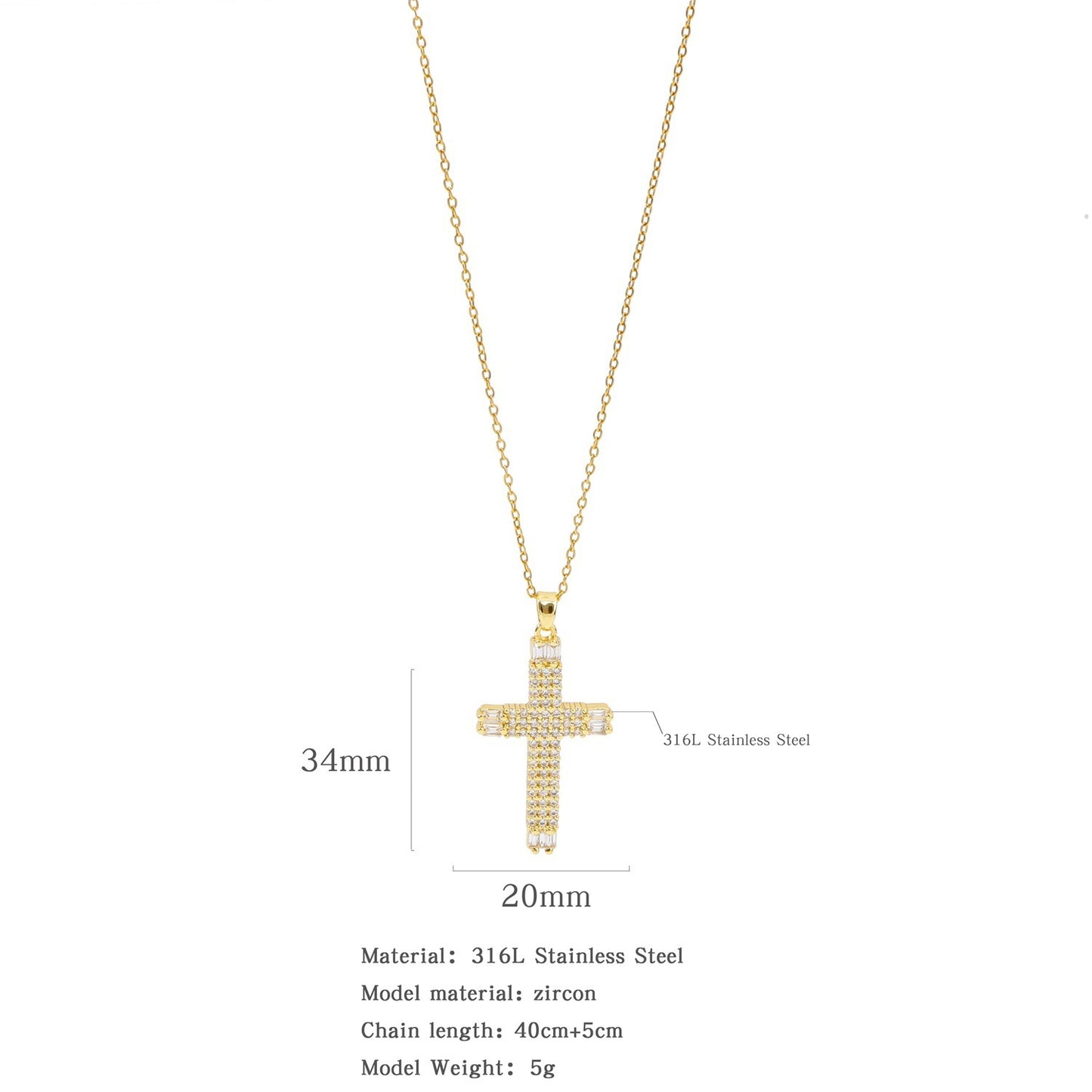 Micro Zircon-inlaid Pendant Copper Electroplating