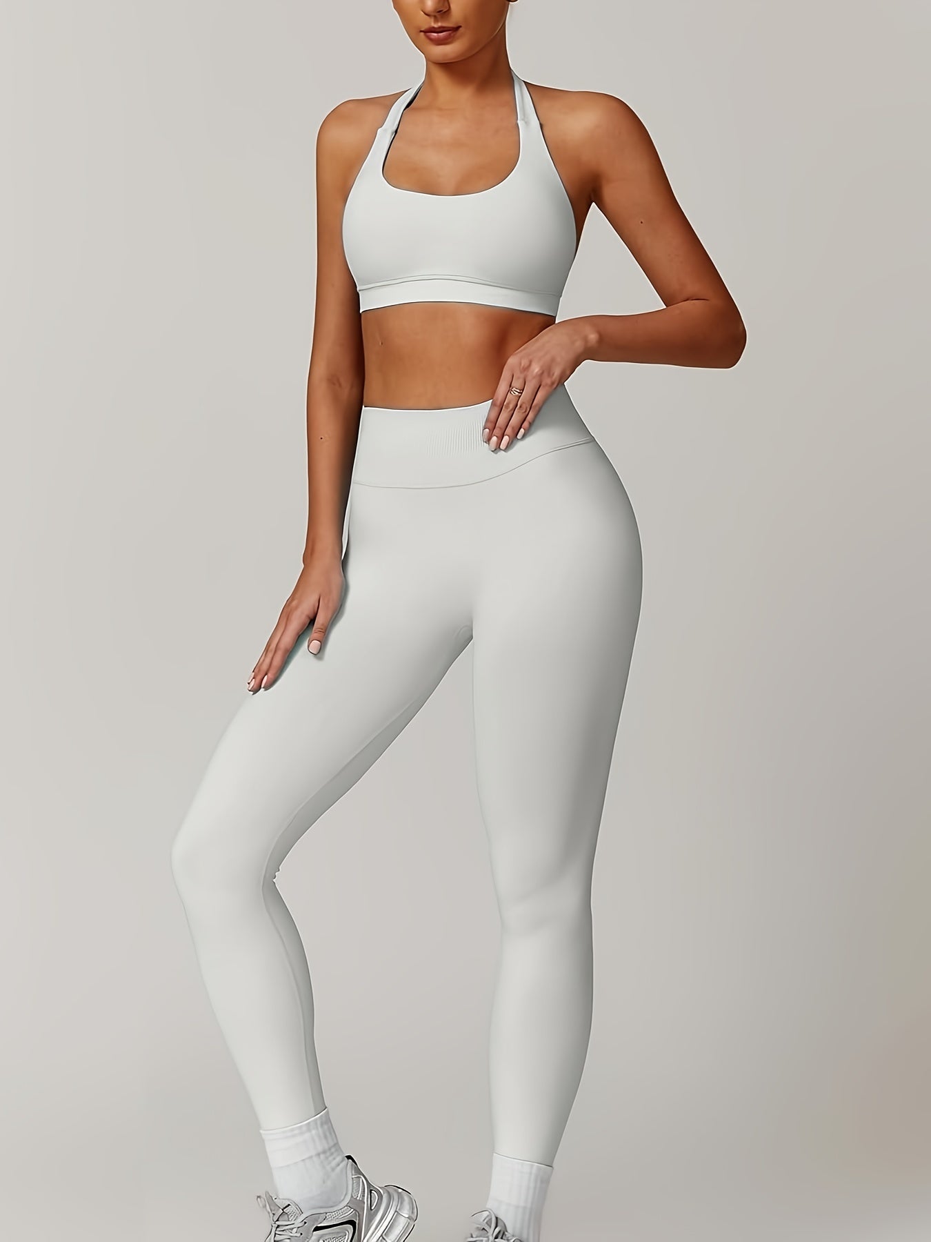 Women's Yoga Workout Set Supportive Sports Bra High-Waist Leggings