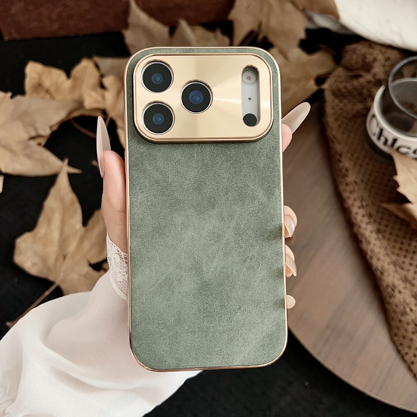 Phone Case Electroplated Metal Fine Hole Lens Protective Cover