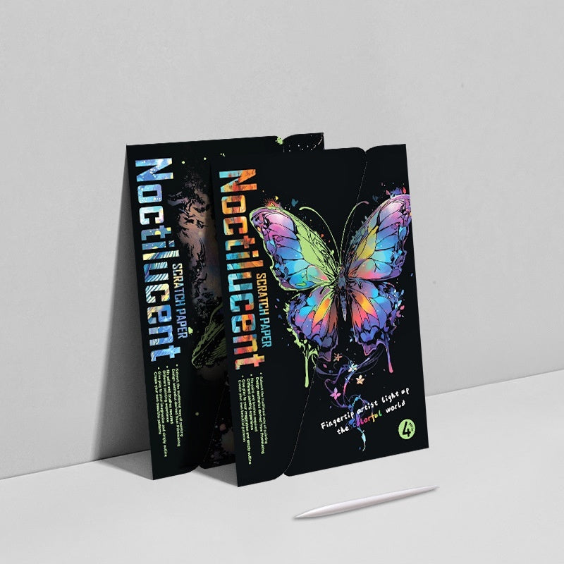 A4 Luminous Scraping Painting Colorful Scratch Paper Picture Book