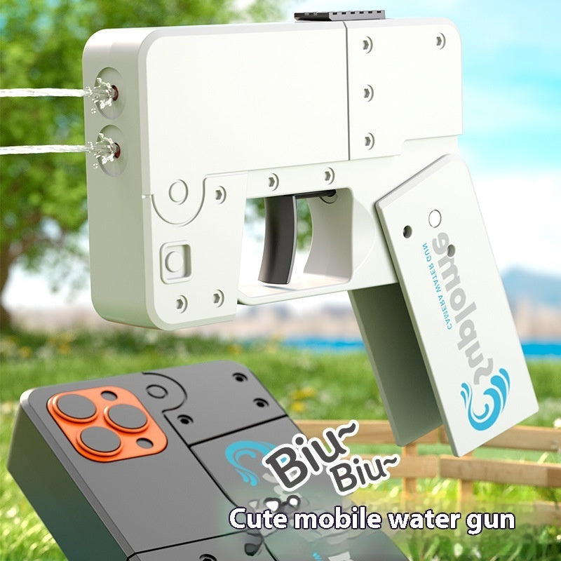 Folding Mobile Phone Water Gun Continuous Hair Double Head Jet