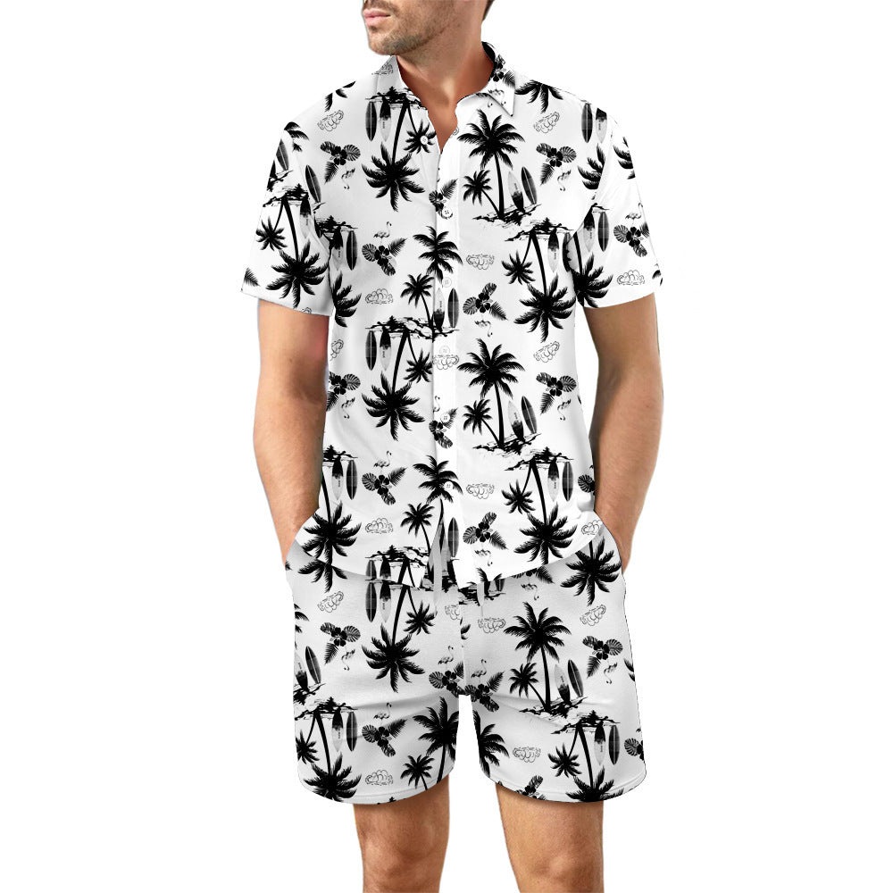 Digital Printed Beach Short Sleeve Shorts