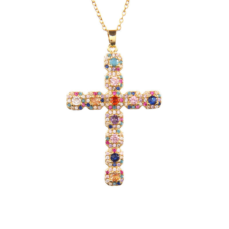 Micro Zircon-inlaid Pendant Copper Electroplating