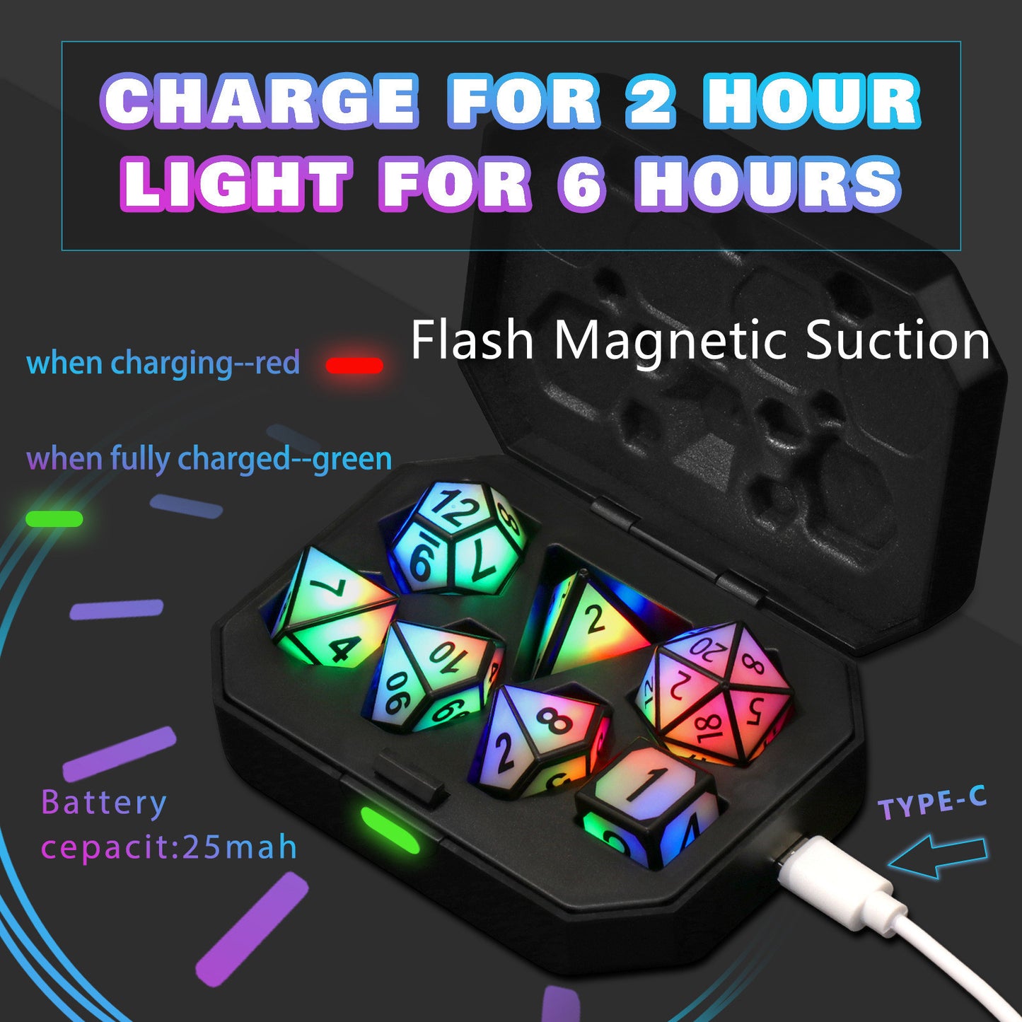 Charging Luminous Dice Chip LED