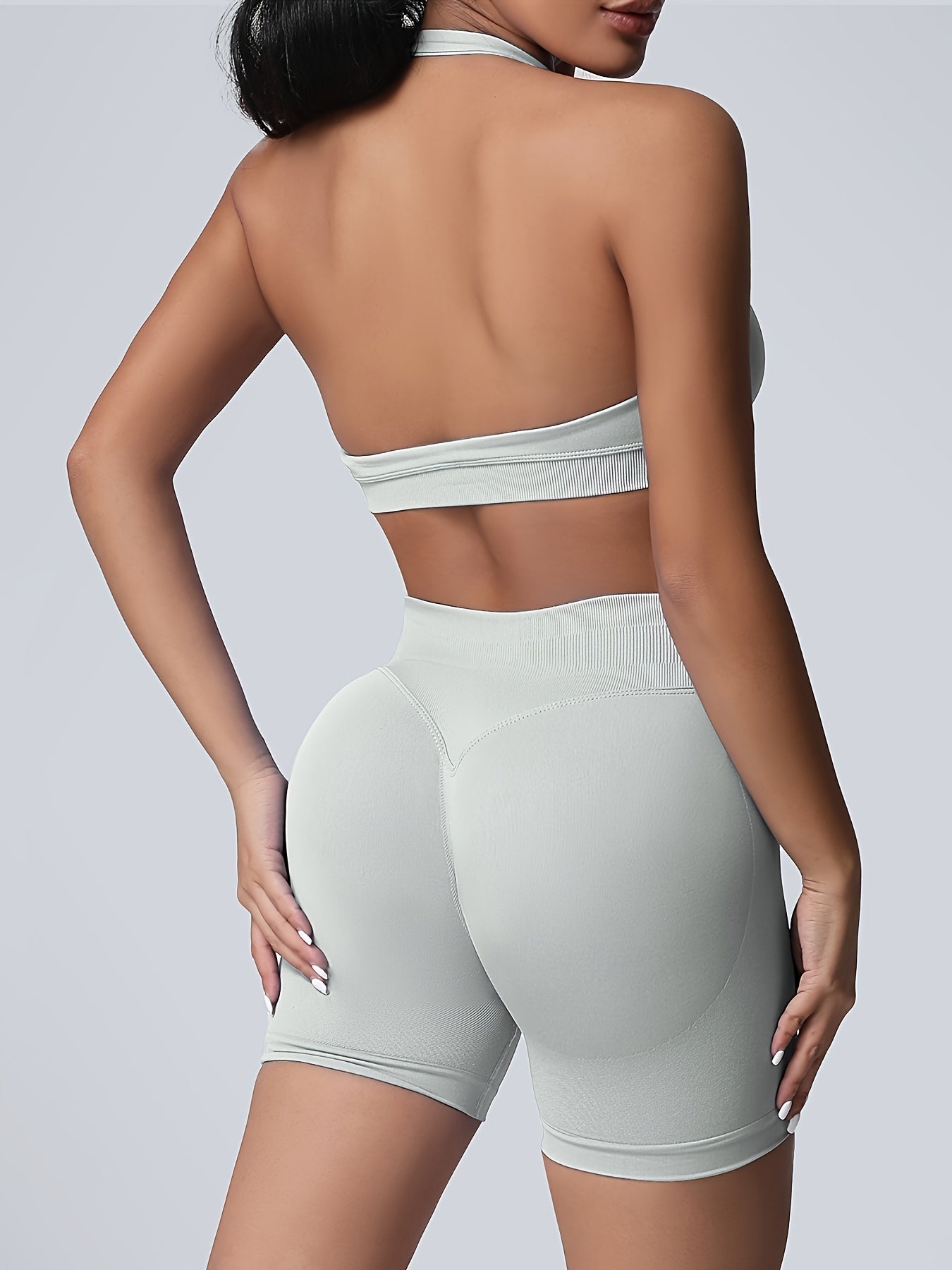 3-Pack Women's Yoga Outfit Sports Bra High-Waist Shorts Quick-Dry Workout Combo