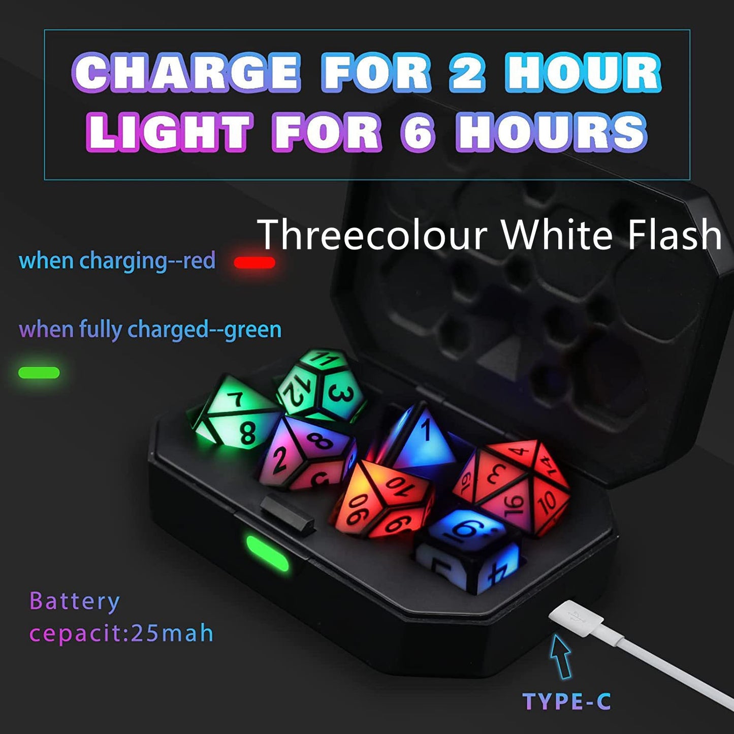 Charging Luminous Dice Chip LED