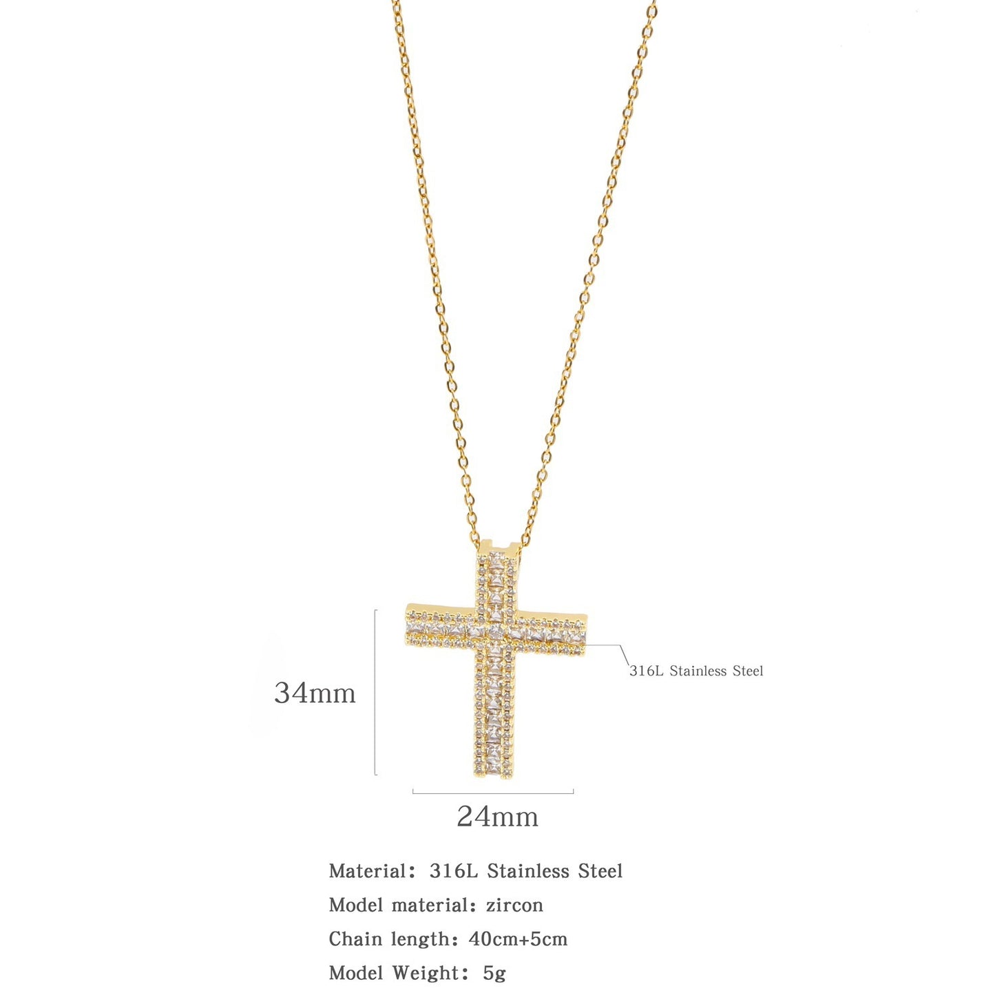 Micro Zircon-inlaid Pendant Copper Electroplating