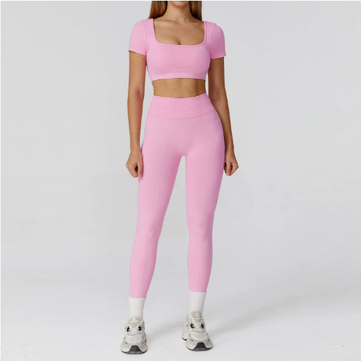 Hollow-out Beauty Back High Waist Yoga Clothes Fitness Suit