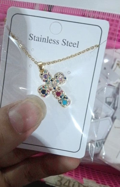 Micro Zircon-inlaid Pendant Copper Electroplating