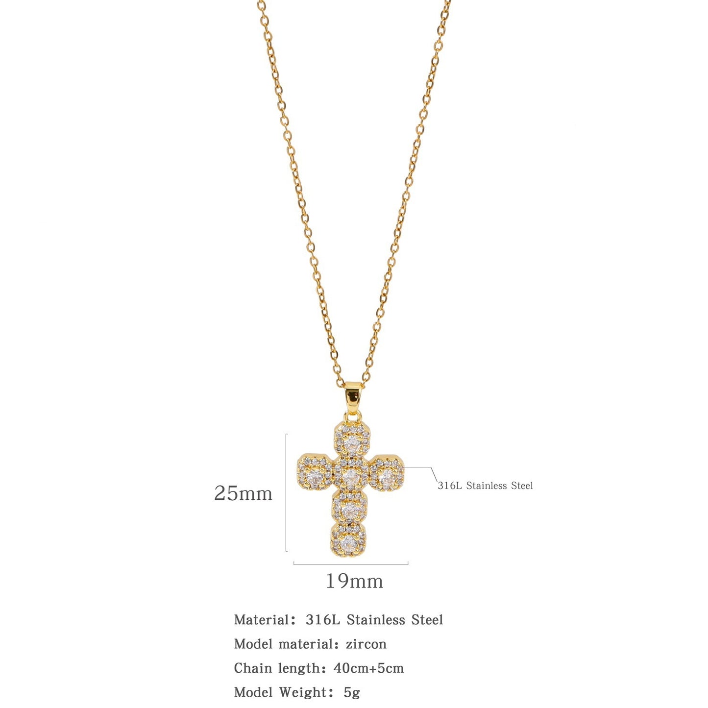 Micro Zircon-inlaid Pendant Copper Electroplating