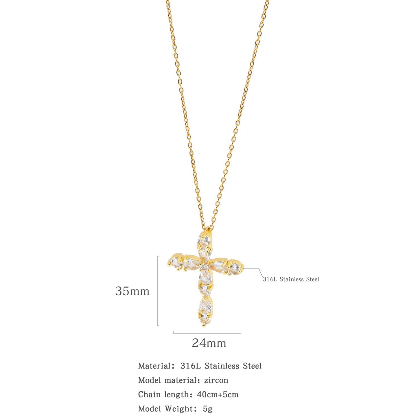 Micro Zircon-inlaid Pendant Copper Electroplating