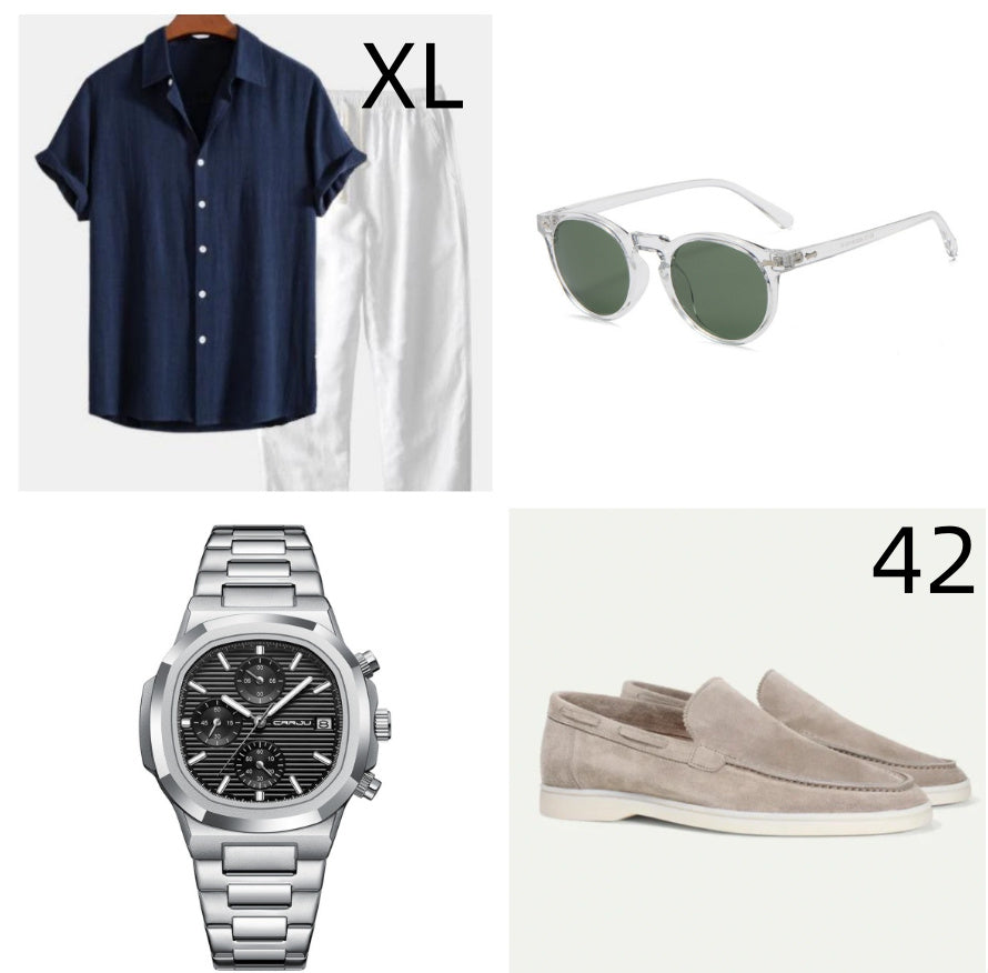 Casual Loose Multi-color Beachwear Cotton And Linen Short Sleeve Suit