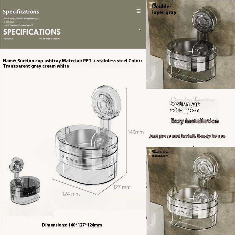 Suction Cup Wall-mounted Minimalist Creative Ashtray