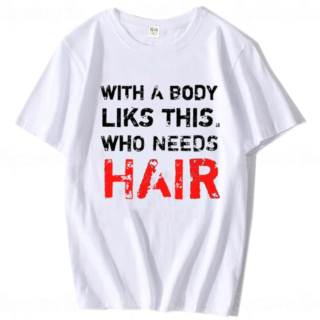 Plus Size Men's Cotton Short-sleeved Summer English Letter Printed T-shirt Top Men