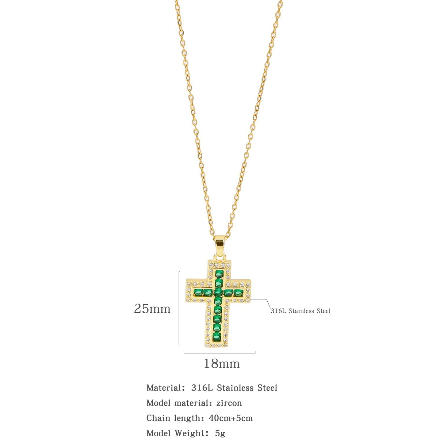 Micro Zircon-inlaid Pendant Copper Electroplating