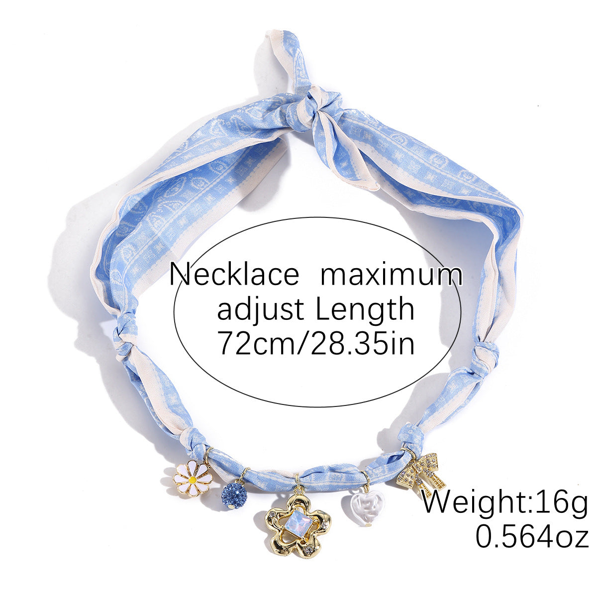 Summer Scarf Necklace Multi-pendant Pearl All-match Light Luxury Silk Scarf Necklace