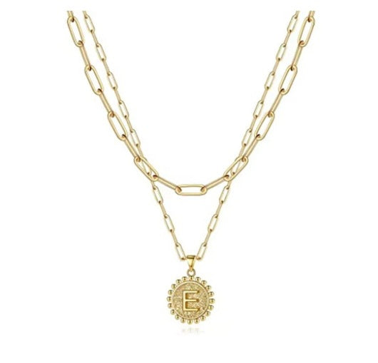 Letter Accessories Double-layer Round Zinc Alloy Necklace