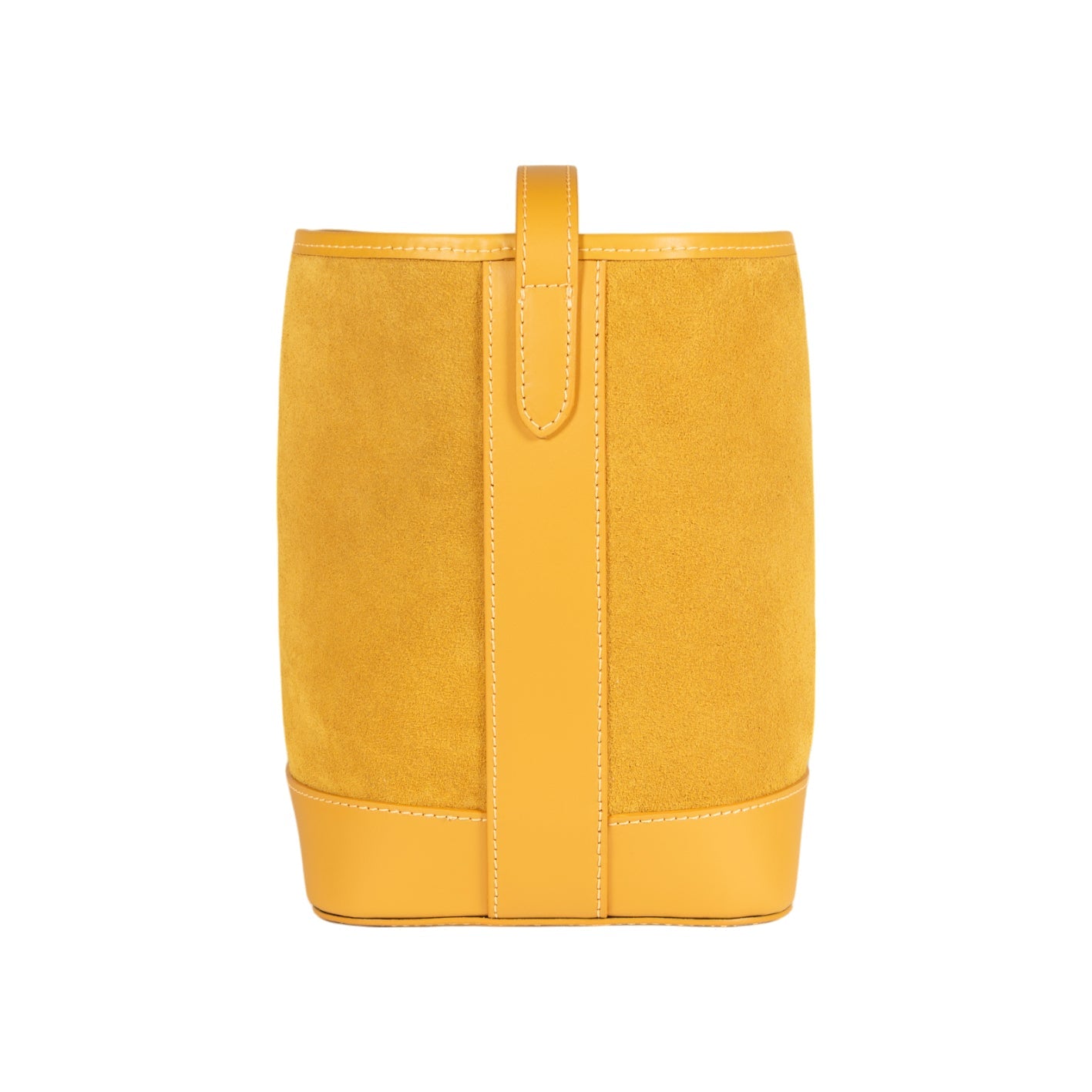 RB1031AR | Borsa Donna a Secchiello BRENDA in Vera Pelle Made in Italy. Accessori in metallo Oro Lucido - Colore Senape - Dimensioni: cm 25 x 23,5 x 17