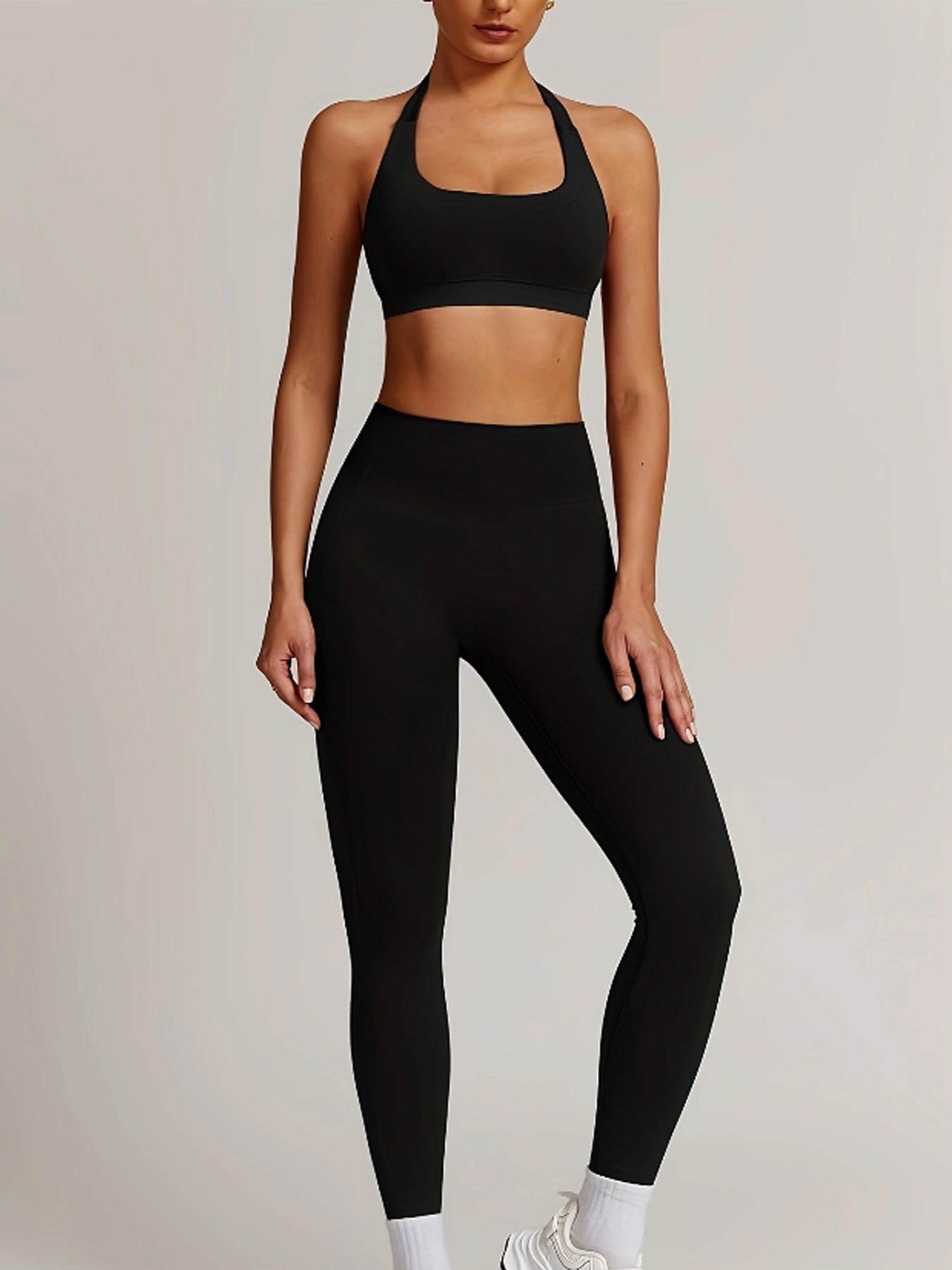 Women's Yoga Workout Set Supportive Sports Bra High-Waist Leggings
