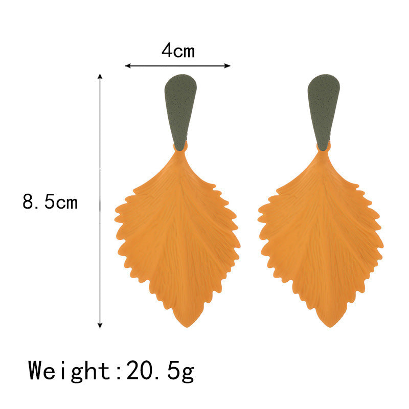 European And American Personality Exaggerated Color Alloy Paint Earrings