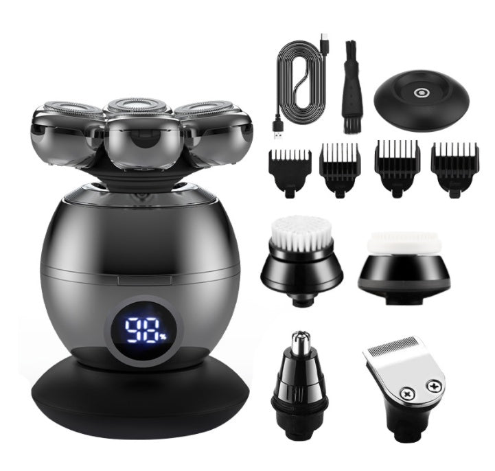 Men's Electric Shaver Floating Head USB Charging Dock LCD Waterproof Portable Nose Hair Trimmer Bald Razor Machine Shaving
