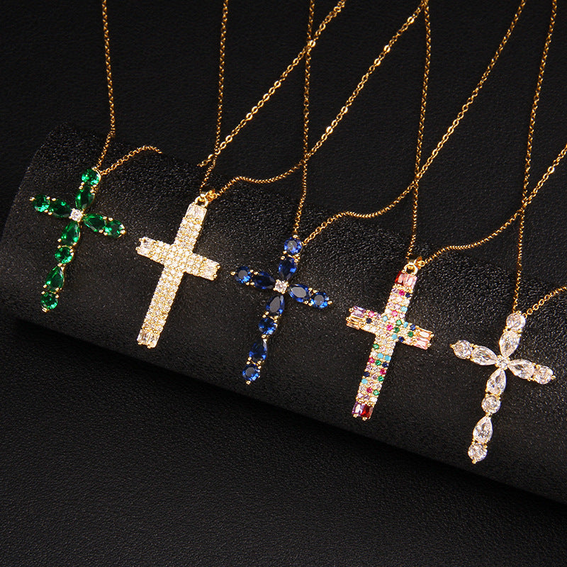 Micro Zircon-inlaid Pendant Copper Electroplating