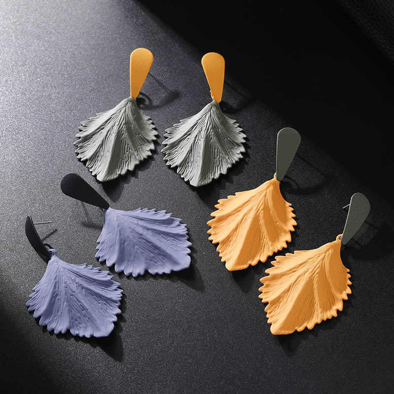 European And American Personality Exaggerated Color Alloy Paint Earrings