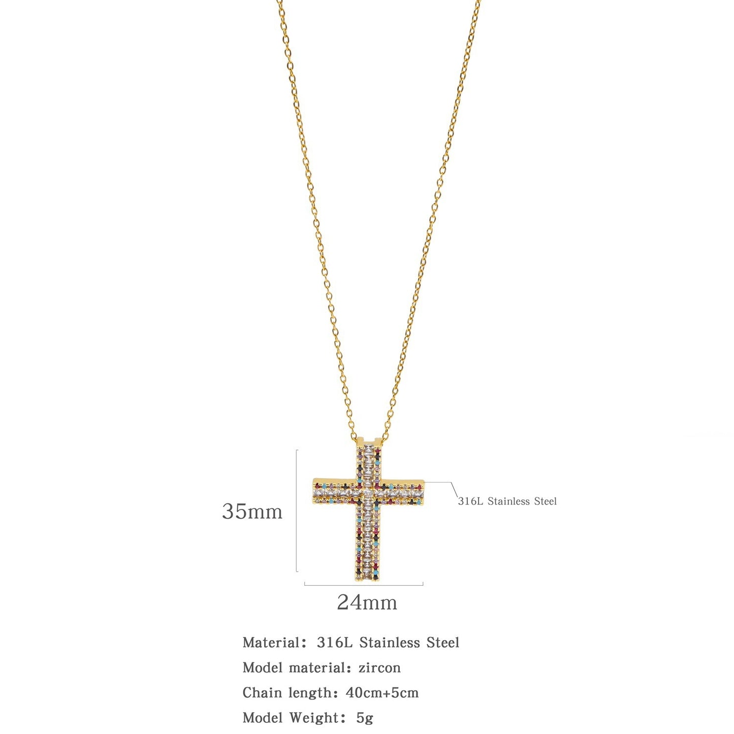 Micro Zircon-inlaid Pendant Copper Electroplating