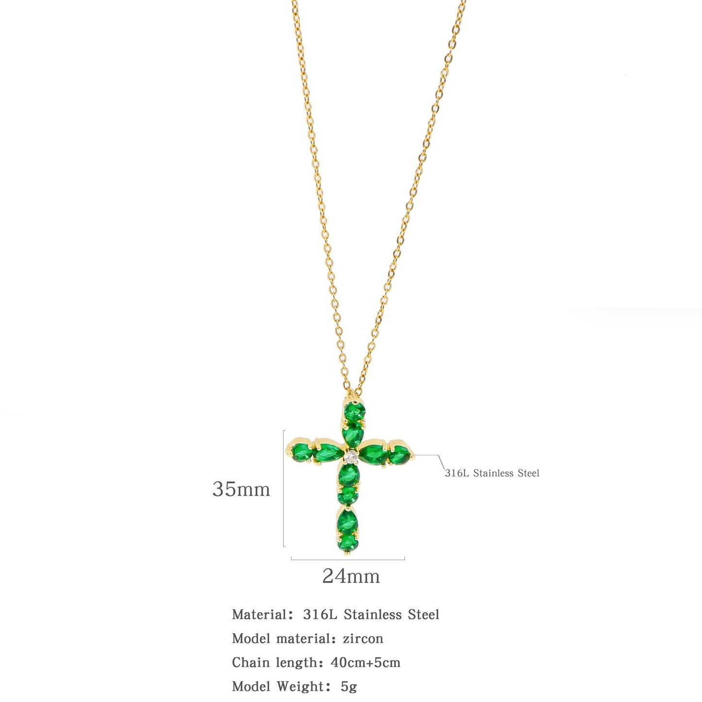 Micro Zircon-inlaid Pendant Copper Electroplating