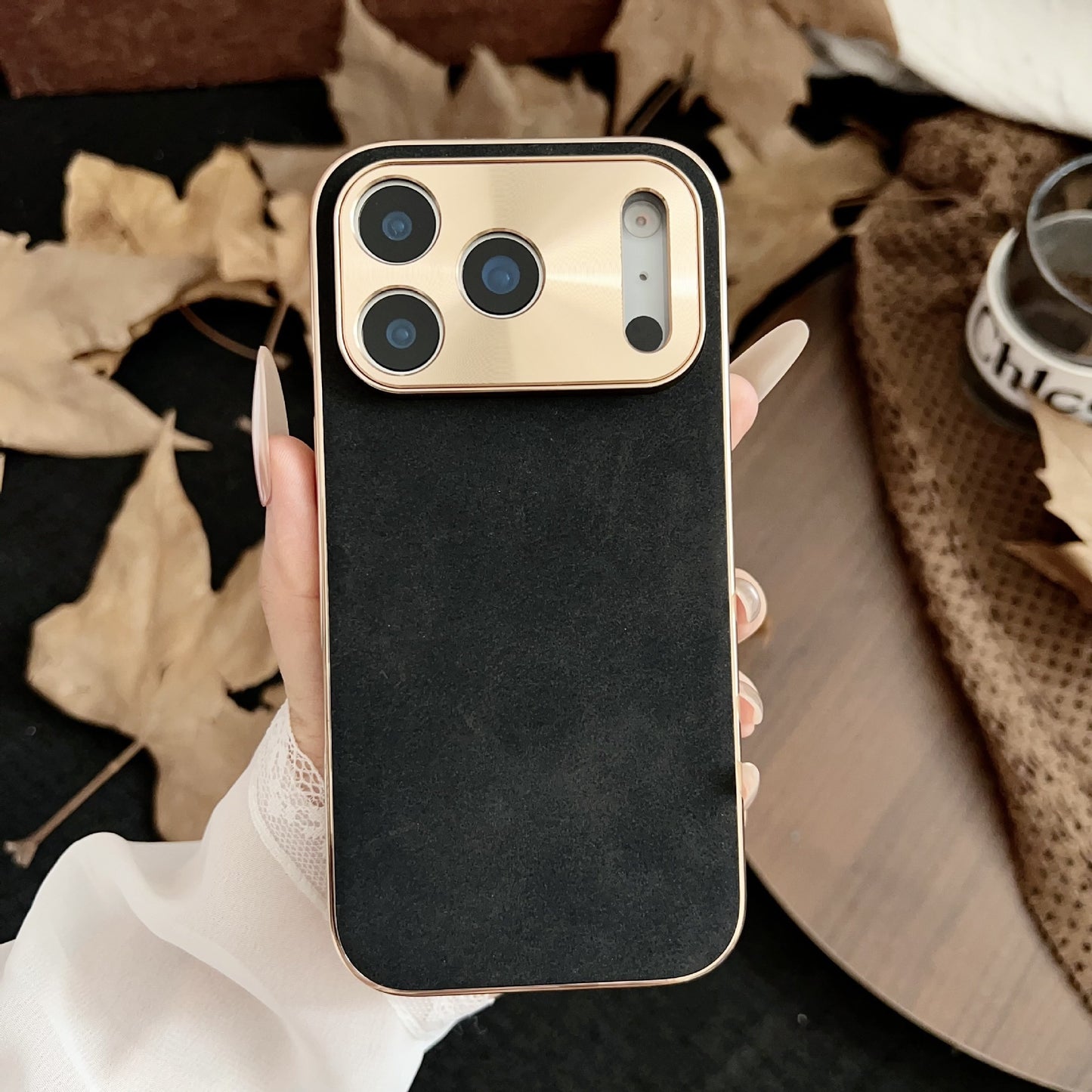 Phone Case Electroplated Metal Fine Hole Lens Protective Cover