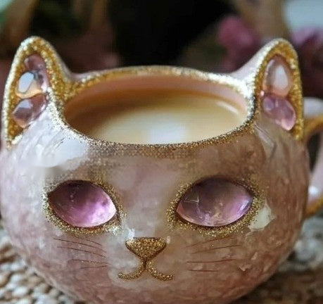 Geode Mug Crystal Cat Cup Resin Crafts