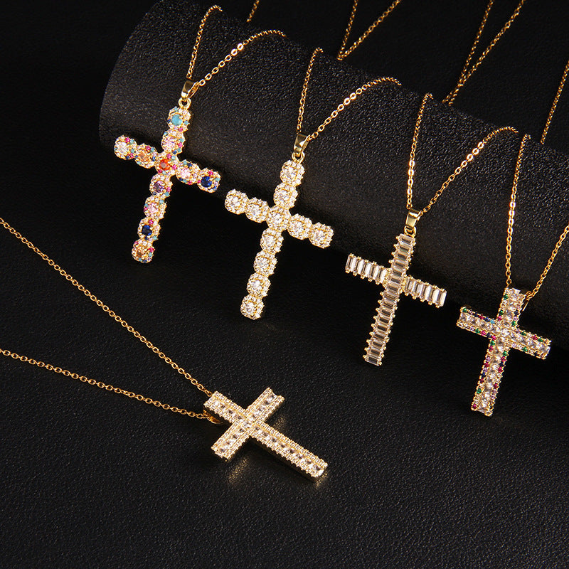 Micro Zircon-inlaid Pendant Copper Electroplating