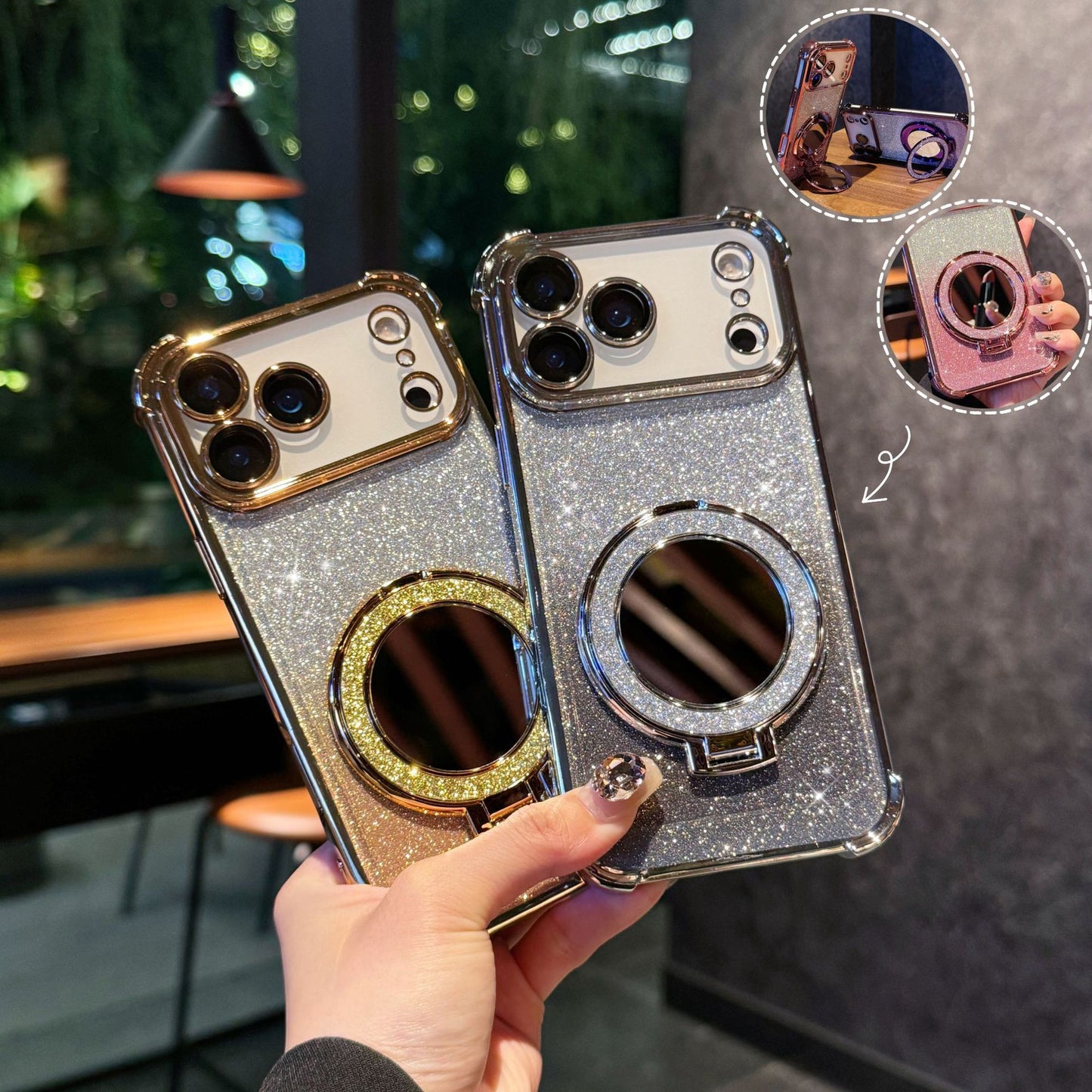 Glitter Mirror Magnetic Bracket Phone Case