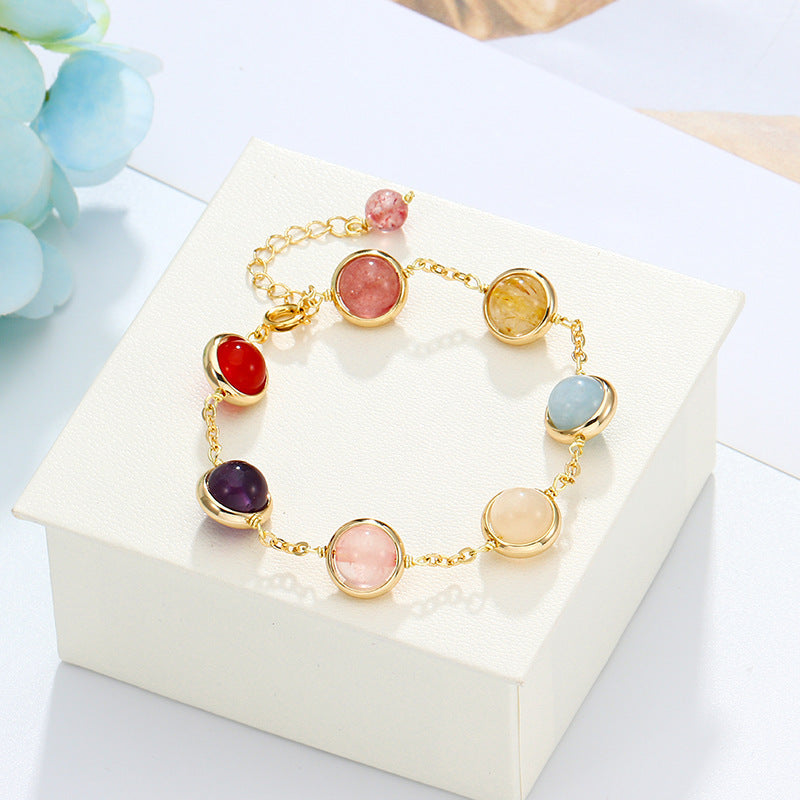 Bracelet Women's Transfer Strawberry Crystal Sea Sapphire Colorful Crystal