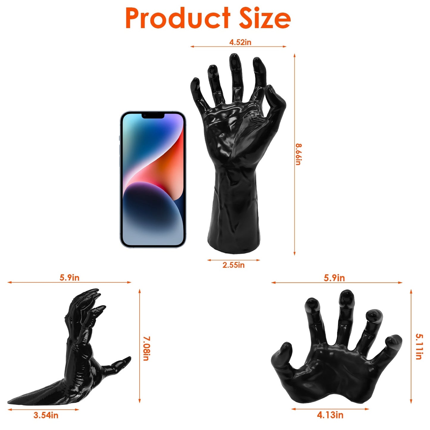 3Pcs Creepy Reaching Hands With Lighted Candles Wall Mounted Halloween Decoration Witch Devil Hand Aesthetic Goth Gothic Life Sized Horror Hands Hanging Sculpture