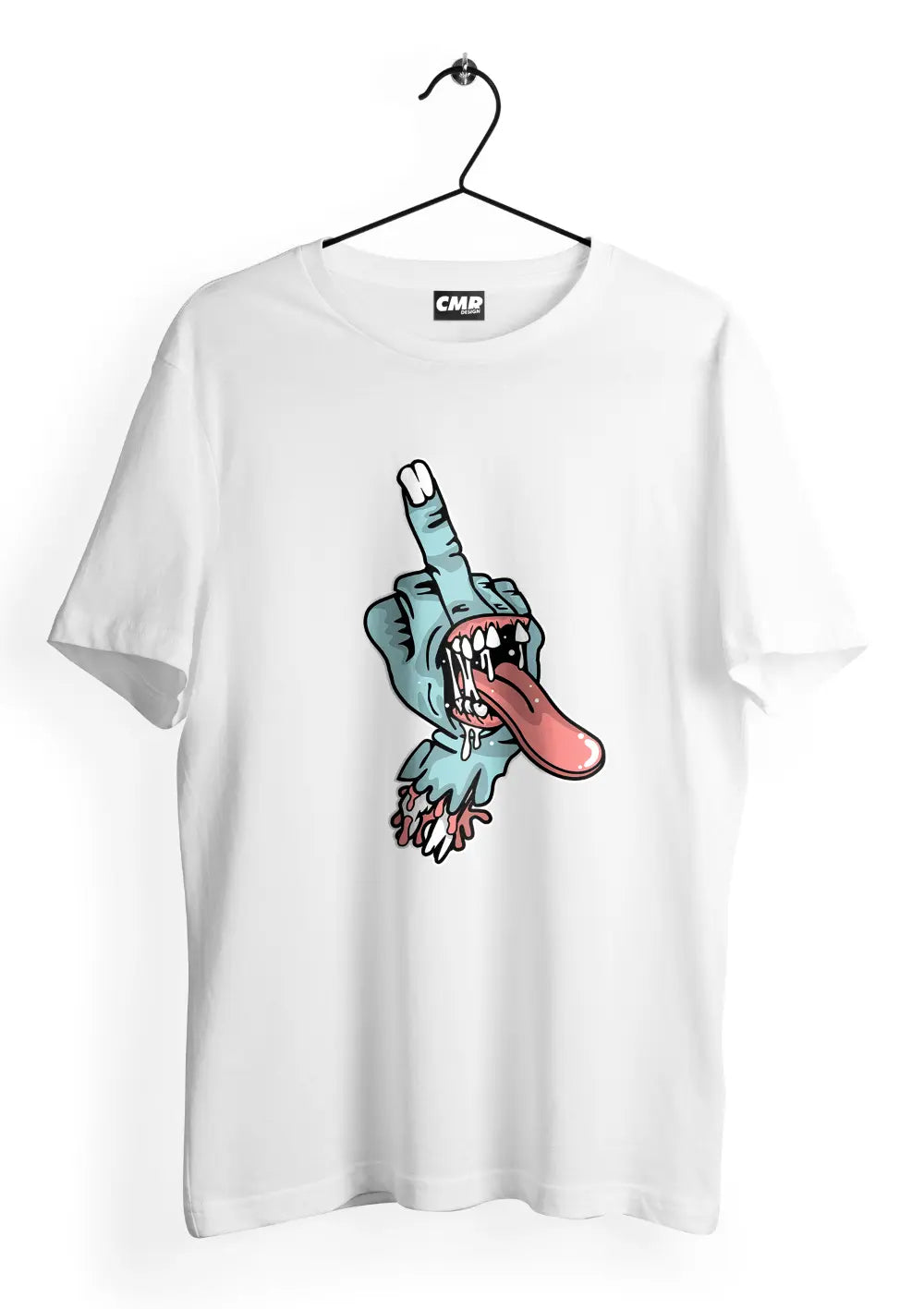 T-Shirt Dito Medio Zombie 100% Cotone Unisex